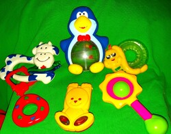 Retro plasztik MINŐSÉGI babajátékok csörgők rágókák 8 db EGYBEN a képek szerint 2.