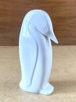 PINGVIN SZOBOR, HOLLÓHÁZI PORCELÁN RETRO DÍSZTÁRGY 14.3 CM