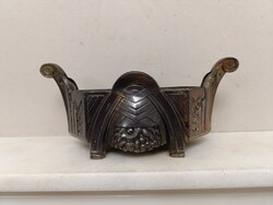 Antik kaspó patinás ón Art Deco párologtató virágtartó edény betéttel 822 1705