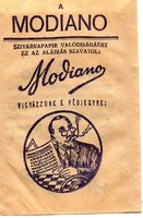 Zacskó, tasak: MODIANO. (reklám)