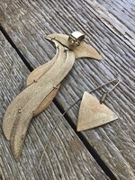 Stefano Patriarchi olasz aranyozott ezüst medál 1db fél pár fülbevalóval