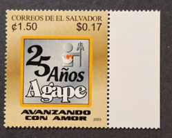 2003. EL SALVADOR - Vallás-AGAPE - Önálló érték - postatiszta  (V-685.)