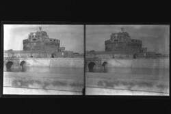 Antik üvegnegatív fotó 6x13cm Róma, Angyalvár 1900as évek elejéről