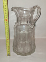 Nagy méretű Art Deco, kristály, vizeskancsó. (25cm)