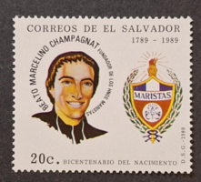 1989. EL SALVADOR - Vallás-Jose Benito évf. - Önálló érték - postatiszta  (V-688.)