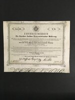 Ausztria Anteilschein der Credit-Anstalt  Részvény 100 Gulden 1858.