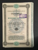 Osztrák Hitelintézet Letéti jegy 100 Gulden 1888.