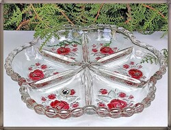 Original Walther Glas nagyméretű osztott üveg kínáló tál