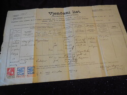 Vjenceni List , anyakönyvi kivonat 1919 hivatalos irat  szép okmány bélyegekkel