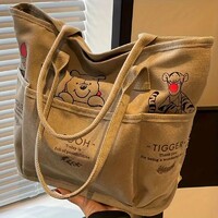 2 DB Disney Táska Micimackó Winnie The Pooh Vászon Szövet Válltáska Oldaltáska Barna és Fehér Új!
