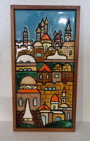 2 db vintage iparművészeti kerámia kép - 32*32 cm és 17 *32 cm