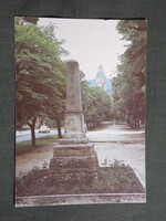 Képeslap,Nagymaros,Főtér,emlékmű látkép,részlet, 1982-