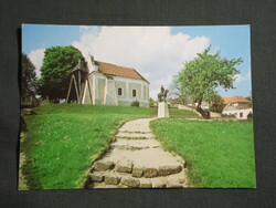 Képeslap,Nagyvázsony,Kinizsi szobor,vár,Ev. templom látkép,részlet, 1982-