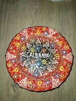 Albánia, festett dísztányér, 18 cm, hibátlan