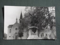 Képeslap,fotó,Nagycenk,Széchenyi szobor,park,Rk. templom látkép,részlet, 1968-