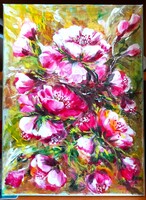 "Tavaszi virágzás"festmény feszitett vásznon 30x 40 cm