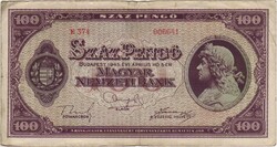 100 pengő 1945 2. alacsony sorszám