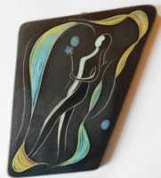 Ruscha vintage  art deco falidísz női alakkal