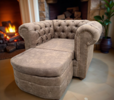 Chesterfield stílusú fotel