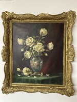 ALKU KÉPES! Antik! Petheő A. László Virágcsendélet, Garantáltan eredeti!