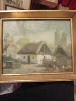 Kisméretű antik szignalt olajfestmény,vászon