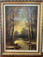 Bóna Jenő - Erdei táj - 50*70cm