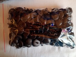 Gomb 12-3 - kabát bőrgomb utánzat 22,8x16mm 180db egyben 505g műanyag No2