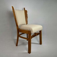 Faragott, restaurált tömörfa székek 4 db-os szett - "Gauguin" székek – ahol a faragás mesél