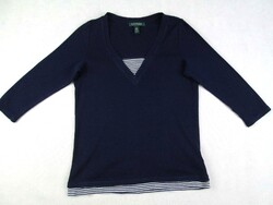 EREDETI RALPH LAUREN (S / M) NŐI 3/4-ES UJJÚ SÖTÉTKÉK FELSŐ