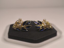 Trifari stílusú, vintage klipszes fülbevaló