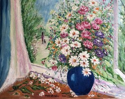 Hepp Natália: Virágok festőkéssel (45x35)