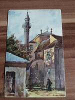 Pécs, Kórház kápolna, ifj Richter Aladár aquarellje, 1928-ból