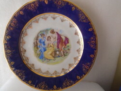 Epiag D.F. CARLSBAD  Alt Wien??1920-1940,Cobalt Zsáner Jelenetes Porcelán Tányér. 25 cm.