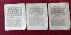 "Wiener Zeitung" (1798. április 18.,21.,25.-ki 31-33. szám ,Vágatlan állapotban. Képek