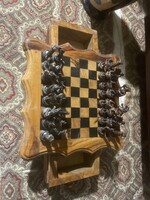 Bronz figurás mini sakk
