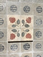 Cementlap, rózsás, ritka, antik, 3,4 m2