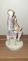 Hollóházi lantos fiú porcelán