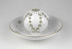 1U212 Herendi fehér porcelán mécses gömb tányérral 19.4 cm