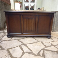 Szépséges régi fa tároló láda ()95,5x47,5x54,5 cm)
