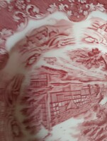 Angol pink leves tányér hibátlan