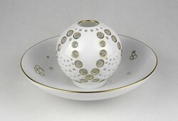 1U215 Herendi fehér porcelán mécses gömb tányérral 19.5 cm