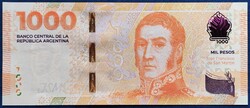 Argentina 1000 Pesos 2023, UNC. Alacsony sorszám.
