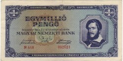 Egymillió 1000000 pengő 1945 2. Egy hajtás középen