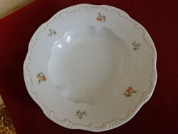Zsolnay porcelán, antik, pajzspecsétes, piros tollazott mélytányér. Jókai