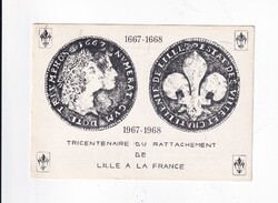 MV:05 Lille Franciaországhoz csatolásának harmadéves évfordulója 1967-68 képeslap-bélyeggel