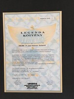 LEGENDA Autókereskedelmi és Szolgáltató Kft. Kötvény 1995.