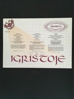 IGRISTOJE Pezsgőgyártó Rt. Részvény 1992.