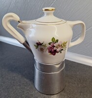 Hollóházi retro porcelán kotyogós kávéfőző