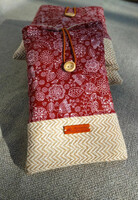 Burgundi folk virágos könyvkabát, e-book védő tok