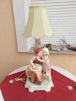 Anya a kislányával,,egy gyönyörű ,nagy méretű antik porcelán asztali lámpa,,58 cm,6,5 kg,Hibátlan,,